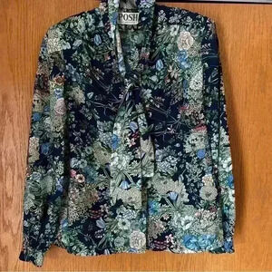 VTG Floral Tie neck blouse  Posh by Jay Anderson Blouse
